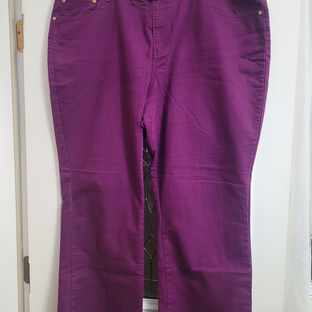 Jaclyn Smith Purple Straight Leg Pants